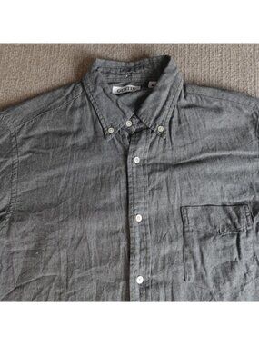 Gustin Mens Shirt Medium Gray Chambray Made in USA